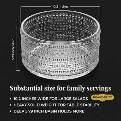 Godinger Serving Bowl, Crystal Glass Salad Bowl - Lumina