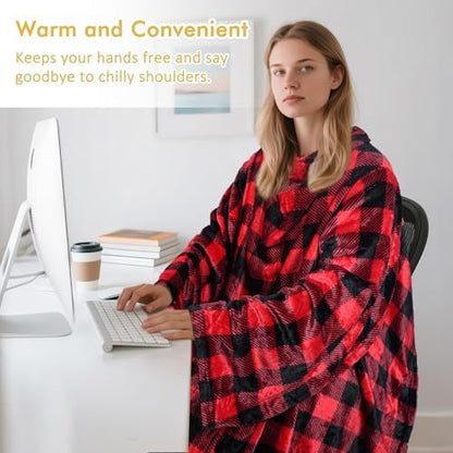 Catalonia Wearable Blanket with Sleeves & Foot Pocket for Adults