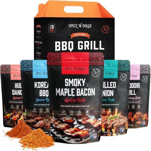BBQ Grilling Rubs & Grill Seasonings Gift Set, 5 Gourmet Smoking Spice