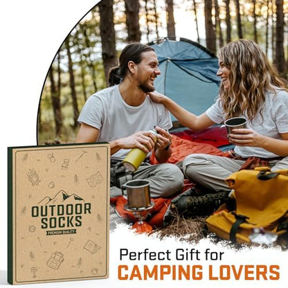 Outdoors Socks - Funny Hiking and Camping Gifts for Men, Women