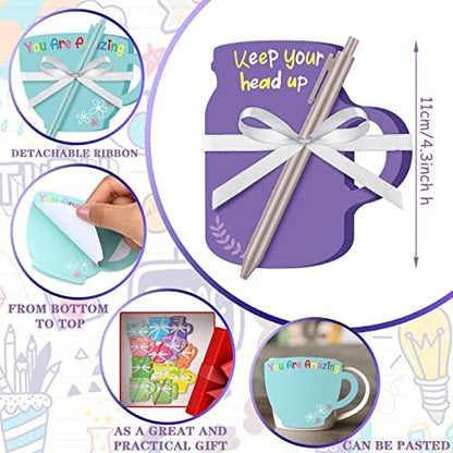 Sinmoe 24 Pcs Coffee Cup Sticky Notes, Lovely Color, Inspirational