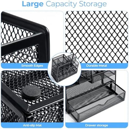 M&G Mesh Pen Holder for Desk, Multi-Functional Pencil Holder with