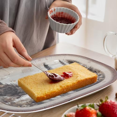 2 Pack Extra Large 17.5 Inch Deer Serving Trays,Reusable Melamine