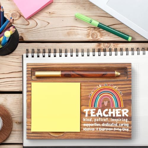 Teacher Gift Sticky Note Holder Appreciation Thank You Gift Wooden