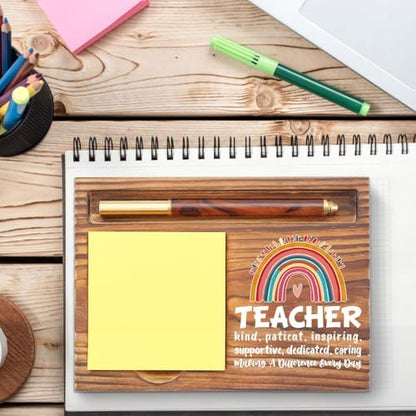 Teacher Gift Sticky Note Holder Appreciation Thank You Gift Wooden
