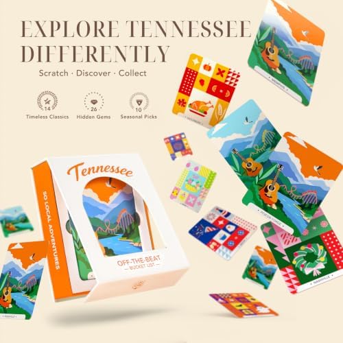 Tennessee Adventure Bucket List Cards, 50 Scratch Off Cards by State