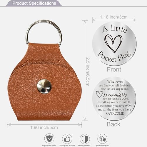 OUMILAN Pocket Hug Token Inspirational Keychain for Men Women