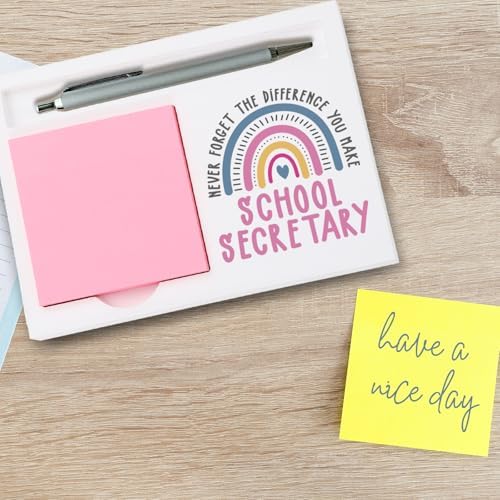 School Secretary Gifts Sticky Note Holder, Thank You Gift for School