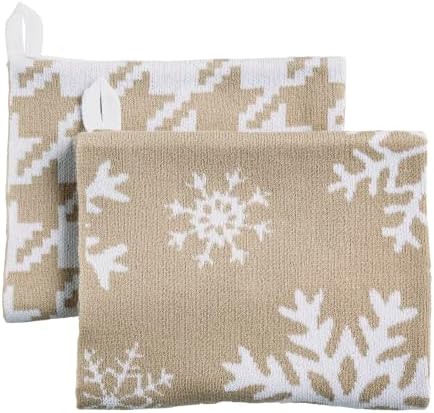 Mud Pie Snowflake Knit Decorative Bar Towel, Decorative Kitchen &