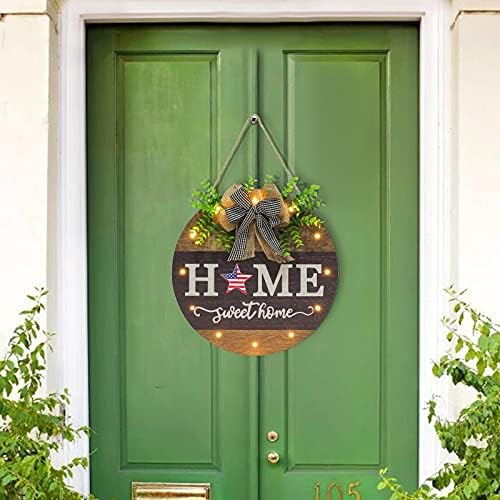 Interchangeable Welcome Sign for Front Door with 14 Changeable Icons
