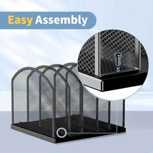 Gawerk 5-Section Vertical Desktop Organizer, 5-Section Mesh File