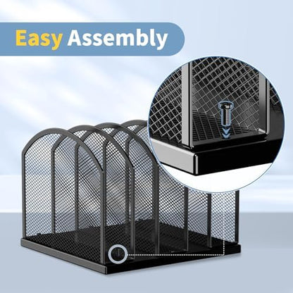 Gawerk 5-Section Vertical Desktop Organizer, 5-Section Mesh File