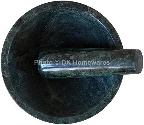 Indian Mortar And Pestle Set Fine Polished Green Jointless Marble