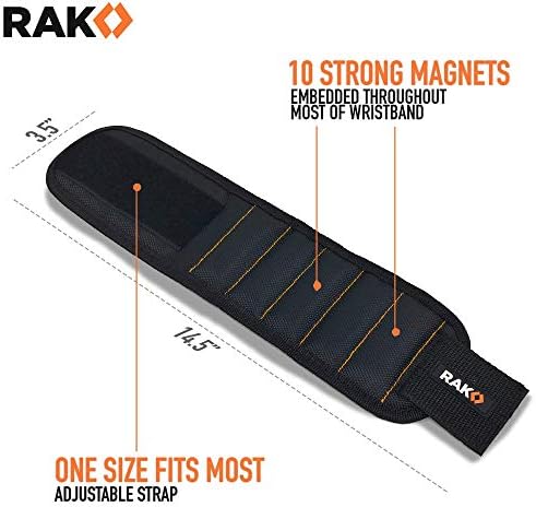 RAK Magnetic Wristband for Tools, 10 Powerful Magnets, Holds Screws