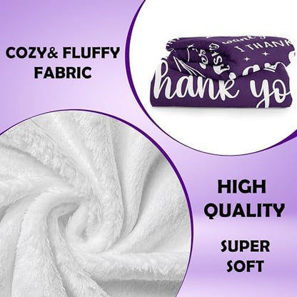 Thank You Gifts for Women, Thank You Gifts Blanket 60"X50" Purple