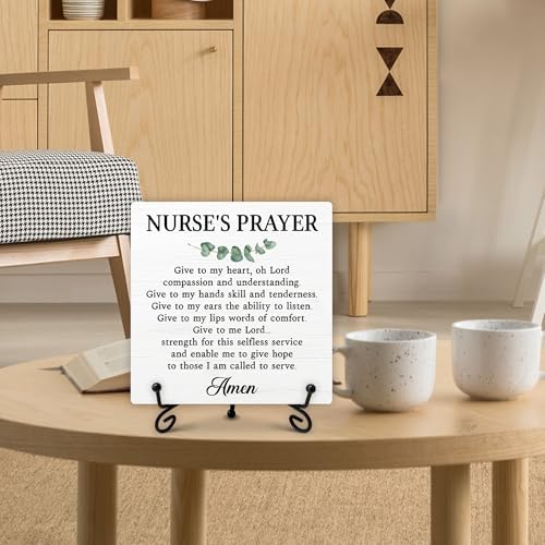 Nurse Gifts for Women, Cute Office Decor, Nurse's Prayer Wooden Sign