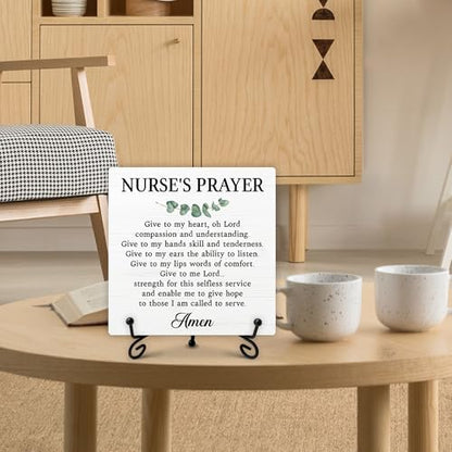 Nurse Gifts for Women, Cute Office Decor, Nurse's Prayer Wooden Sign