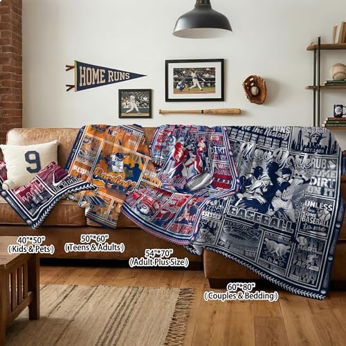 Atlanta Baseball Blanket City Team Color Plush Cozy Throw Gifts