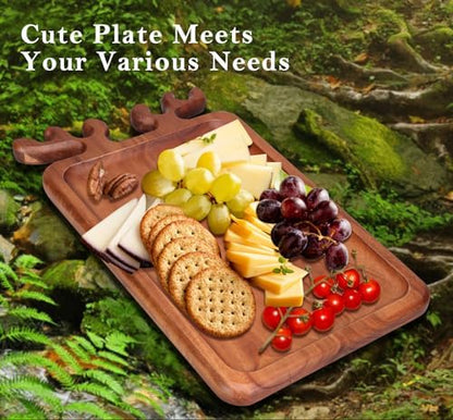Renawe Large Acacia Wood Platter for Christmas Charcuterie Board