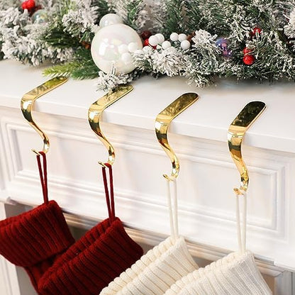 DOYOLLA Christmas Stocking Holders Xmas Fireplace Hanger Hooks Holiday