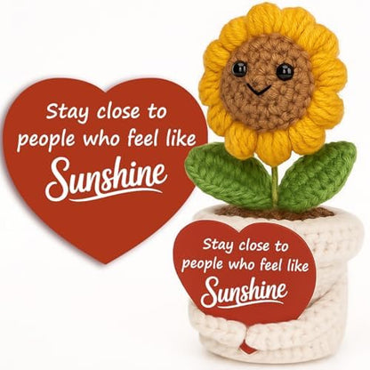 Handmade Crochet Sunflower Plant Thinking of You Gifts for Women