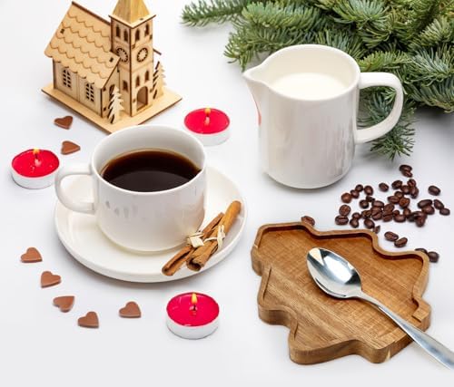 Tree Christmas Spoon Rest for Counter Acacia Wood Spoons Holder Stove