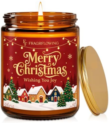 FF FRAGRFLOWING Merry Christmas Candle, Holiday Gift for Women