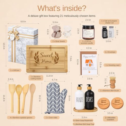 House warming gifts new home basket, New Home Gift Basket (21-Piece)