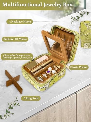 Small Travel Jewelry Box for Women - Mini Jewellery Organizer with
