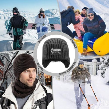Custom Beanie Hats for Men Women Custom Cap Design Logo Photo Text