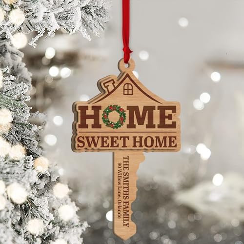 Personalized New Home Wooden Ornament 2025 – “Home Sweet Home” Custom