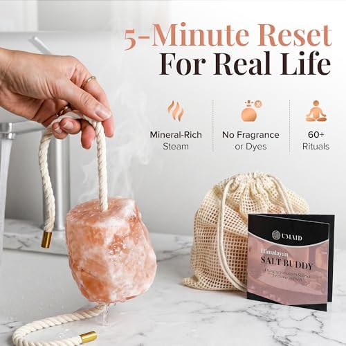 UMAID Himalayan Pink Salt Rock for Shower & Bath – Salt Buddy® 2 lb