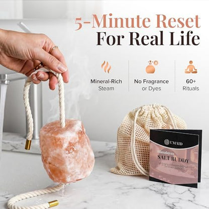 UMAID Himalayan Pink Salt Rock for Shower & Bath – Salt Buddy® 2 lb