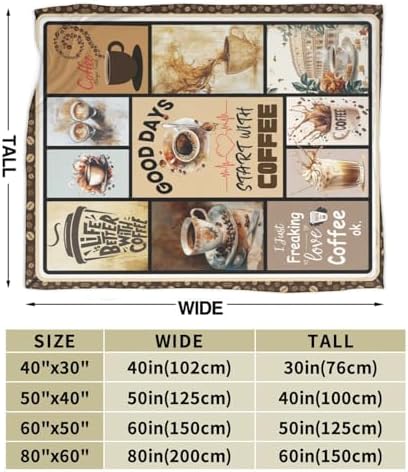jerkboo Coffee Blanket Drink Cup Throw Blankets Gifts for Girls
