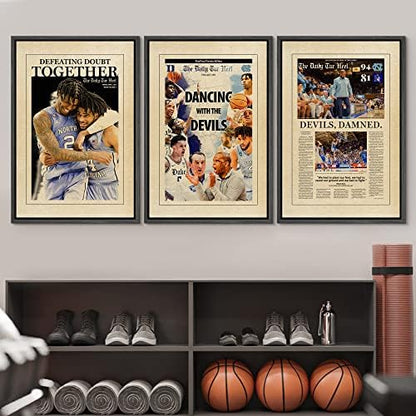 wall26 Framed Canvas Print Wall Art Set Duke North Carolina Basketball