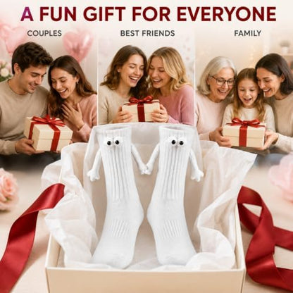 Smilelife 2 Pairs Magnetic Holding Hands Socks - Funny Gifts for Women