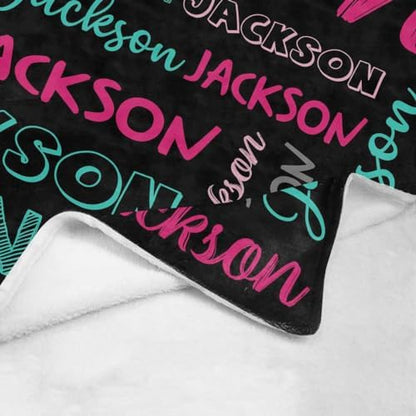 Custom Name Blanket for Baby Boys Girls, Personalized Baby Name Throws