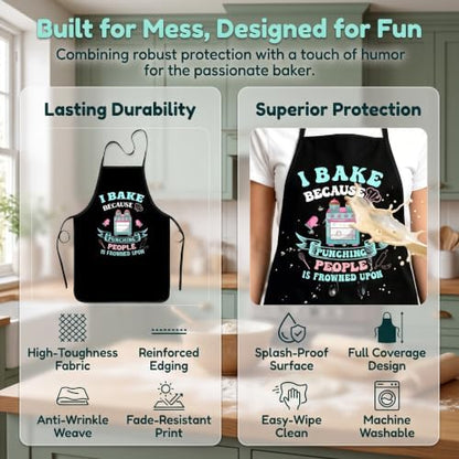 Funny Baking Apron for Women Men - Cute Cooking Aprons for Adults with
