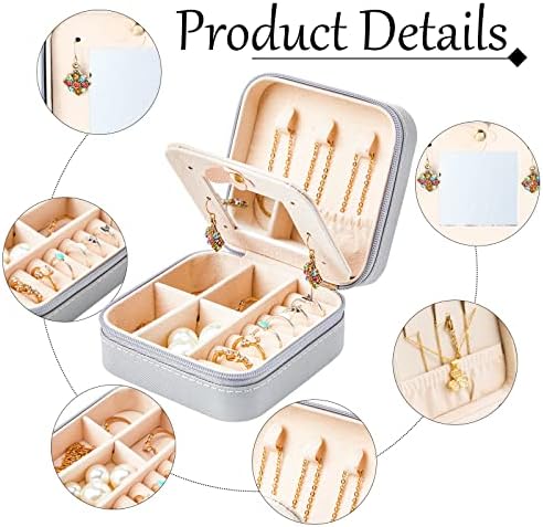 Bucherry 10 Pcs Mini Travel Jewelry Case with Mirror