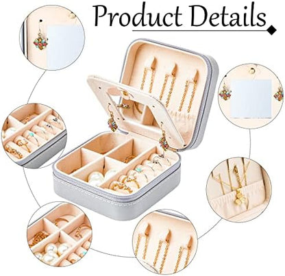 Bucherry 10 Pcs Mini Travel Jewelry Case with Mirror