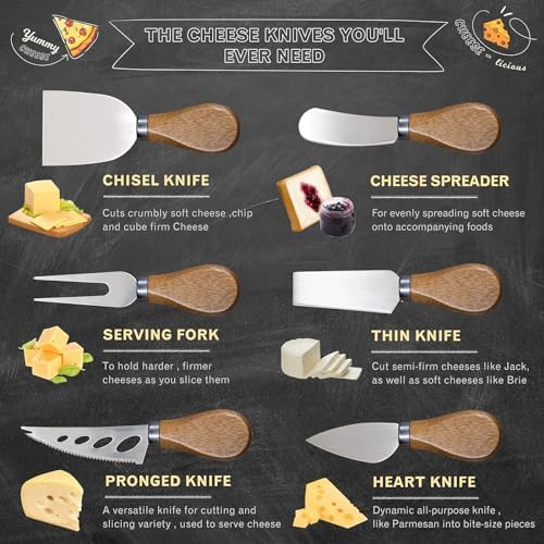 Cheese Knives Set,Stainless Steel Cheese Knife Collection Cheese