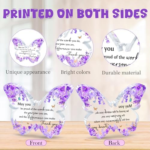 Appreciation Gifts for Women Thank You Plaque Butterfly Gifts for