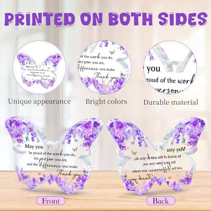 Appreciation Gifts for Women Thank You Plaque Butterfly Gifts for