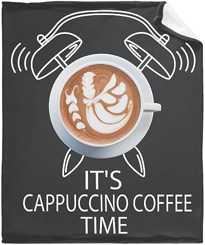 It's Cappuccino Coffee Time Fleece Flannel Gift Blanket Lightweight