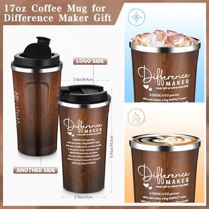 Pickmesh 3 Pcs Difference Maker Gift Journal Tumbler Set 17 oz A5