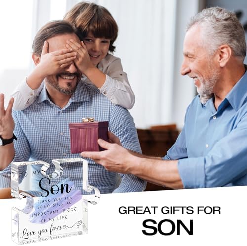 Acrylic Puzzle Plaque - Warm Words for My Son - Mom & Dad's Gift for