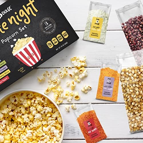 Pop n' Dulge Popcorn Movie Night Supplies 16 pcs Gift Set, 5 Gourmet