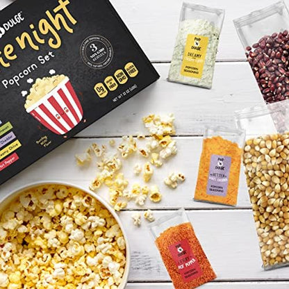 Pop n' Dulge Popcorn Movie Night Supplies 16 pcs Gift Set, 5 Gourmet