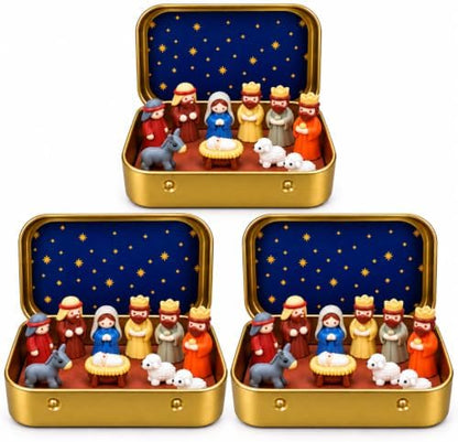 Mini Nativity in a Tin Box, Mini Nativity Set, Pocket Nativity