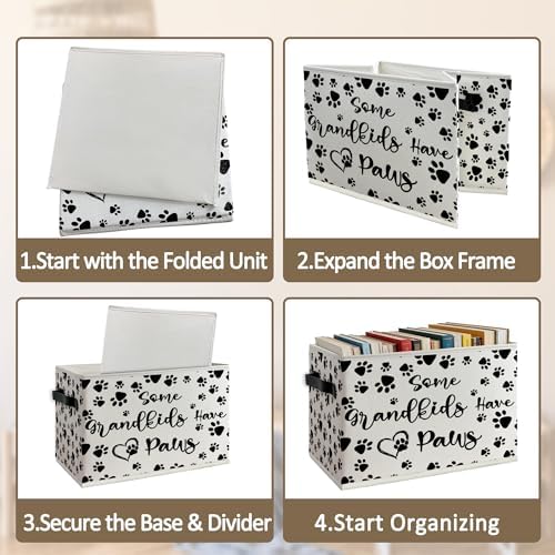 Dog Grandparents Gifts Foldable Storage Bins Box with Handles, Dog